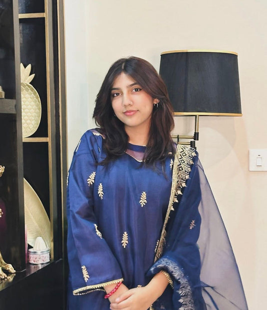 Blue Kathaan SIlk Formal Fit