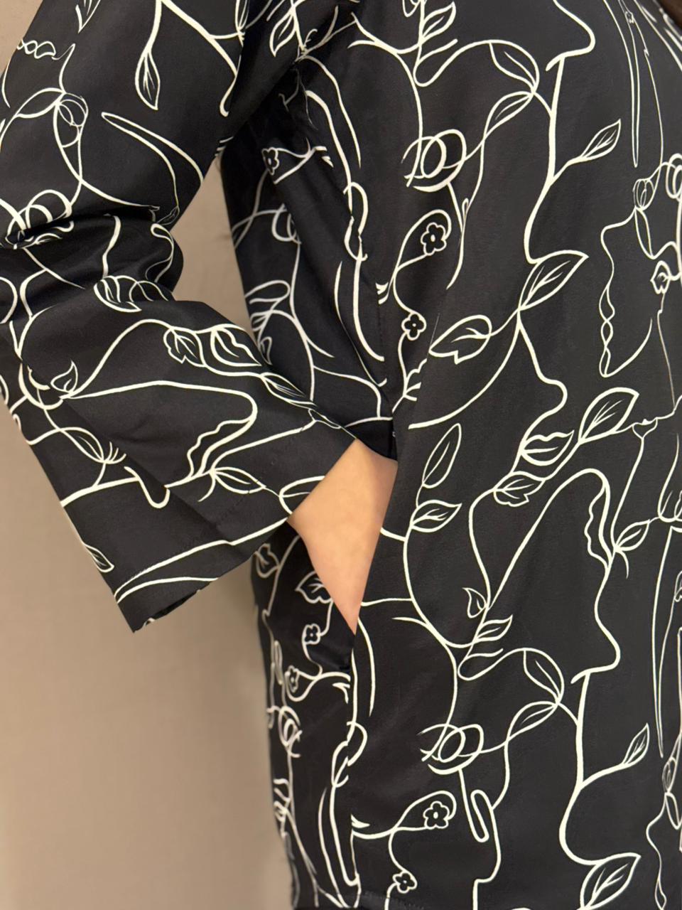 Black n White Kurti