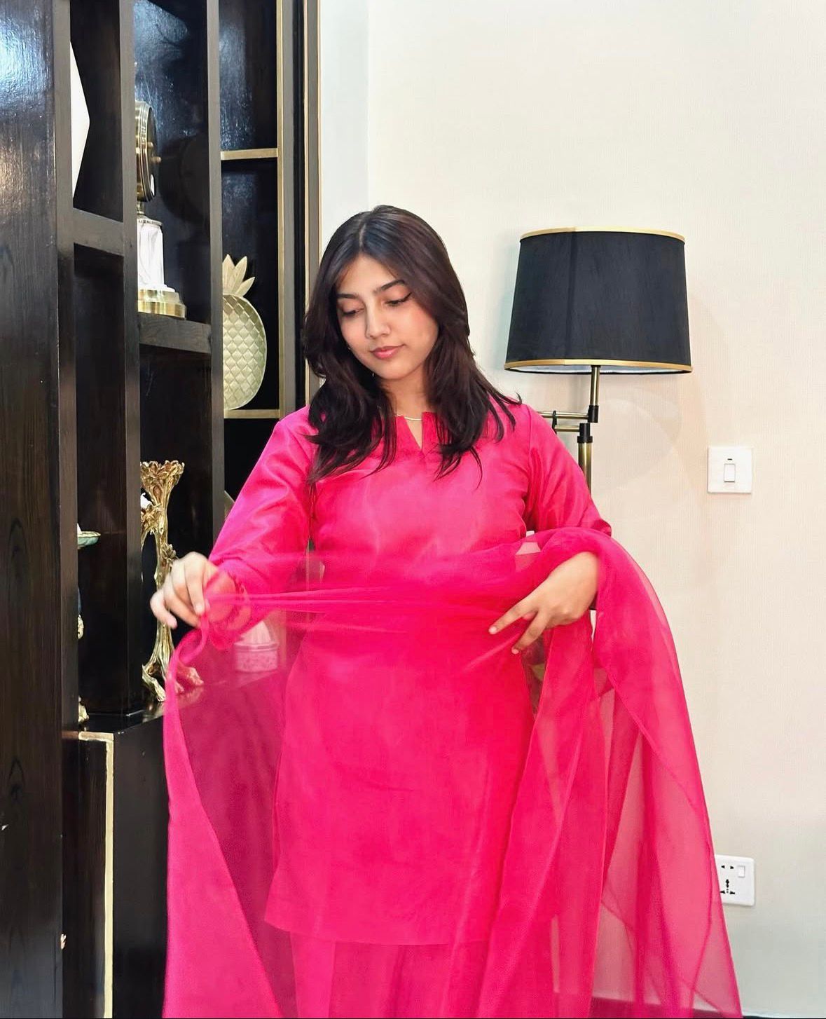 Blue Kathaan SIlk Formal Fit with organza dupatta