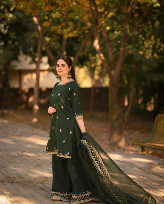 Green Kathaan SIlk Formal Fit