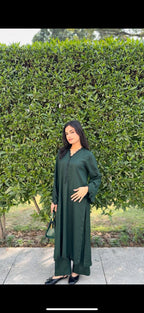 2 piece cutwork long shirt coord set