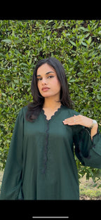 2 piece cutwork long shirt coord set